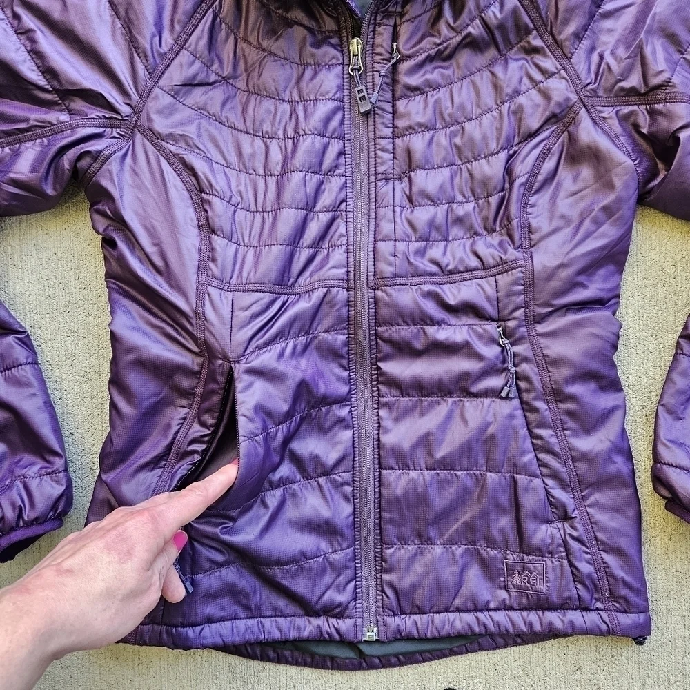 REI Revelcloud Purple Quilted Zip Jacket Packable Winter Puffer Coat Womens XS